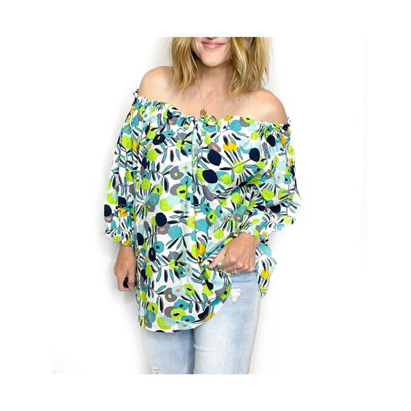 Floral Off the Shoulder Blouse Plus Size - Picture 1 of 3
